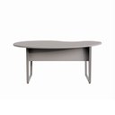 Ver imagem 2 de Mesa Escrivaninha Orgânica Linear 175CMX92CM com Pés Metal para Escritório Corporate F5 Cinza