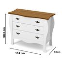 Ver imagem 4 de Cômoda para Quarto 3 Gavetas Liz Patrimar Móveis:Branco/Cumaru