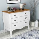 Ver imagem 1 de Cômoda para Quarto 3 Gavetas Liz Patrimar Móveis:Branco/Cumaru