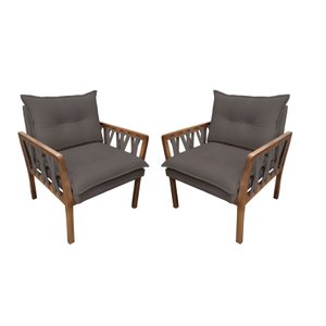 KIT 2 POLTRONAS DECORATIVA LUXO SAFIRA DORA BELA Califónia 0123