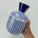Ver imagem 3 de Vaso Suez Decorativo Cachepô Enfeite 20x13x13cm Cerâmica Azul