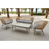 Conjunto de Àrea Externa Portofino com 1 Sofá, 2 Poltronas 1 Mesa - Chumbo/ratan - 7