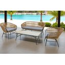 Ver imagem 3 de Conjunto de Àrea Externa Portofino com 1 Sofá, 2 Poltronas 1 Mesa - Chumbo/ratan