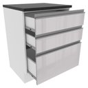 Ver imagem 3 de Balcão Madesa Acordes 100% MDF 60 cm 3 Gavetas Frentes Branco Brilho Cor:Branco