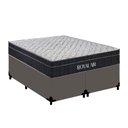 Ver imagem 1 de Cama Box com Colchão Queen Royal Air Pillow Top Molas Ensacadas Tecido Branco Royal Sleep