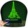Luminária Led 3d Torre Eiffel Abajur 2 Verde - 1