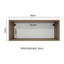 Ver imagem 5 de Armário Aéreo 80 Cm Nicho Aberto para Cozinhas Lux, Glamy, Agata, Stella Rustic Madesa Rustic