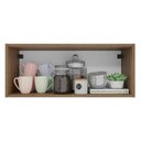 Ver imagem 4 de Armário Aéreo 80 Cm Nicho Aberto para Cozinhas Lux, Glamy, Agata, Stella Rustic Madesa Rustic