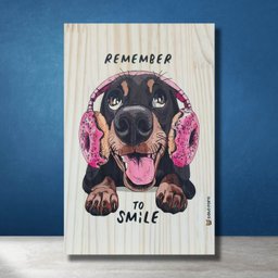 Quadro Cachorro 78 Madeira Pinus Impressão UV 30x20(cm) - 2 Quadro Cachorro 78 Madeira Pinus Impressão UV 30x20(cm) - 2