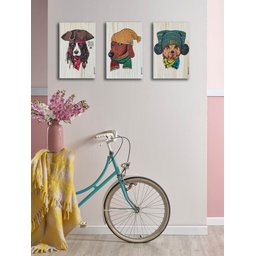 Quadro Cachorro 78 Madeira Pinus Impressão UV 30x20(cm) - 5 Quadro Cachorro 78 Madeira Pinus Impressão UV 30x20(cm) - 5