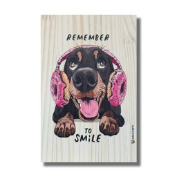 Quadro Cachorro 78 Madeira Pinus Impressão UV 30x20(cm) - 1 Quadro Cachorro 78 Madeira Pinus Impressão UV 30x20(cm) - 1