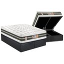 Ver imagem 1 de Cama Box Baú King: Colchão Molas Castor Bonnel Silver Star Air Double Face + Base CRC Suede Gray(