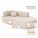 Ver imagem 6 de Sofá Orgânico Divã Estofado Sala Recepção Seed 210 Cm Zahav:bouclê Braça Lado Direito/bege