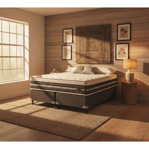 Cama Box King Castor Premium Gel Pocket 193x203x59 + Box Castor