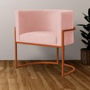 Ver imagem 6 de Poltrona Decorativa Luana Base em Metal Bronze Veludo Cores - DS Estofados Poltrona Luana Rosa