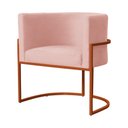 Ver imagem 3 de Poltrona Decorativa Luana Base em Metal Bronze Veludo Cores - DS Estofados Poltrona Luana Rosa