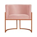 Ver imagem 2 de Poltrona Decorativa Luana Base em Metal Bronze Veludo Cores - DS Estofados Poltrona Luana Rosa