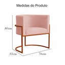 Ver imagem 7 de Poltrona Decorativa Luana Base em Metal Bronze Veludo Cores - DS Estofados Poltrona Luana Rosa