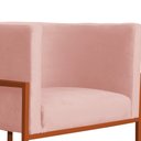Ver imagem 4 de Poltrona Decorativa Luana Base em Metal Bronze Veludo Cores - DS Estofados Poltrona Luana Rosa