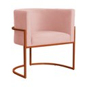 Ver imagem 1 de Poltrona Decorativa Luana Base em Metal Bronze Veludo Cores - DS Estofados Poltrona Luana Rosa