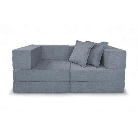 Sofá Cama Modular Mold 2 Lugares 190cm Cinza Boucle Loja Sheep