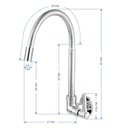 Ver imagem 2 de Torneira Gourmet Pia Cozinha de Parede 1/4 de Volta 1 Jato Del Metais