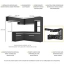 Ver imagem 4 de Armário de Cozinha Completa de Canto com Rodapé Veneza Multimóveis MP2105.898 Preto/Branco