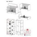 Ver imagem 4 de Berço 3 em 1 para Colchão 130 X 60cm com Guarda-roupas 2 Portas Doce de Leite Multimóveis Mp4241