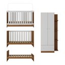 Ver imagem 6 de Berço 3 em 1 para Colchão 130 X 60cm com Guarda-roupas 2 Portas Doce de Leite Multimóveis Mp4241