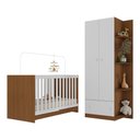 Ver imagem 2 de Berço 3 em 1 para Colchão 130 X 60cm com Guarda-roupas 2 Portas Doce de Leite Multimóveis Mp4241