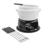 Aparelho Fondue Porcelana Cerâmica 11 Peças Doce Chocolate Kit Conjunto Serviço Base Inox - 4