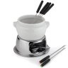 Aparelho Fondue Porcelana Cerâmica 11 Peças Doce Chocolate Kit Conjunto Serviço Base Inox - 5