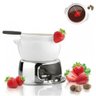 Aparelho Fondue Porcelana Cerâmica 11 Peças Doce Chocolate Kit Conjunto Serviço Base Inox - 3