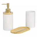 Ver imagem 5 de Conjunto Lavabo Banheiro 3 Peças Bambu Saboneteira Líquida