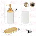 Ver imagem 3 de Conjunto Lavabo Banheiro 3 Peças Bambu Saboneteira Líquida