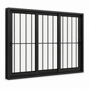 Ver imagem 3 de Janela de Correr 3 Folhas com Grade Alumínio Preto 120x120 Linha 25 Jade