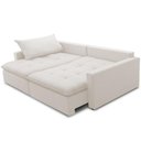 Ver imagem 6 de Sofá Cama Retrátil Reclinável para Sala de Estar 208cm Lari F04 Bouclê Off White - Lyam Decor