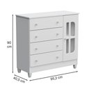 Ver imagem 6 de Quarto de Bebê Completo Gabrielle Berço 3 em 1 Lila Guarda Roupa 4 Portas Cômoda Infantil com