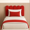 Ver imagem 1 de Cabeceira Nuvem Estofada Solteiro 5 Placas em Suede 45x20cm:vermelho