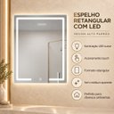 Ver imagem 5 de Espelho Decorativo Retangular com Iluminação 70x90cm Goldenx