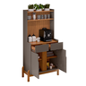 Aparador Buffet Balcão Cozinha Cantinho do Café para Sala de Estar e Jantar com 2 Portas e 2 Gavetas - 6
