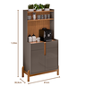 Aparador Buffet Balcão Cozinha Cantinho do Café para Sala de Estar e Jantar com 2 Portas e 2 Gavetas - 9