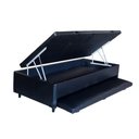 Ver imagem 1 de Cama Box Baú Auxiliar Solteiro Corino Espuma 8cm 45x88x188 Preto
