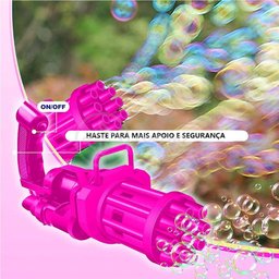 Máquina Elétrica Tiktok Lança Bolhas Rosa - 8