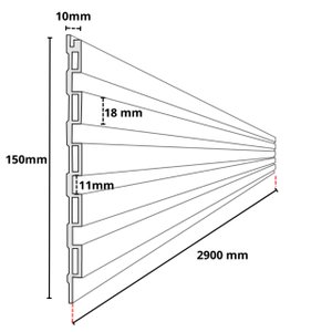 Painel Ripado Wpc Interno Low Cor: Freijó Liso 2,90m X 15cm (0,43m²)