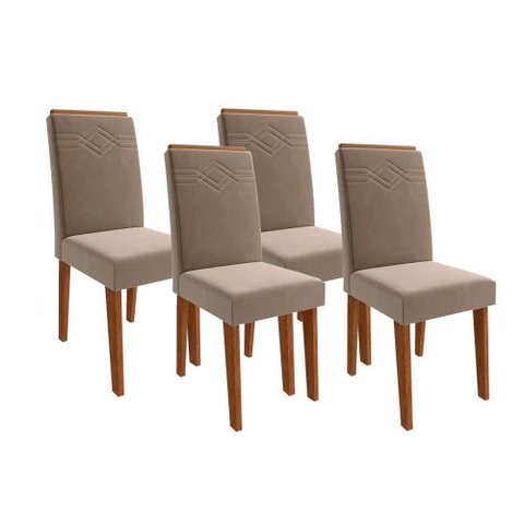 Cadeira Sala de Jantar Taís Kit 4 Un Savana/joli - Cimol