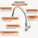 Ver imagem 3 de Torneira Cozinha Bancada Uni 1/4 de Volta 26750 Meber - Cromado