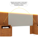 Ver imagem 2 de Cabeceira Barcelona Box Casal Ripada com LED e USB - Tcil