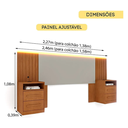 Ver imagem 6 de Cabeceira Barcelona Box Casal Ripada com LED e USB - Tcil