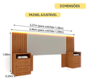 Ver imagem 6 de Cabeceira Barcelona Box Casal Ripada com LED e USB - Tcil